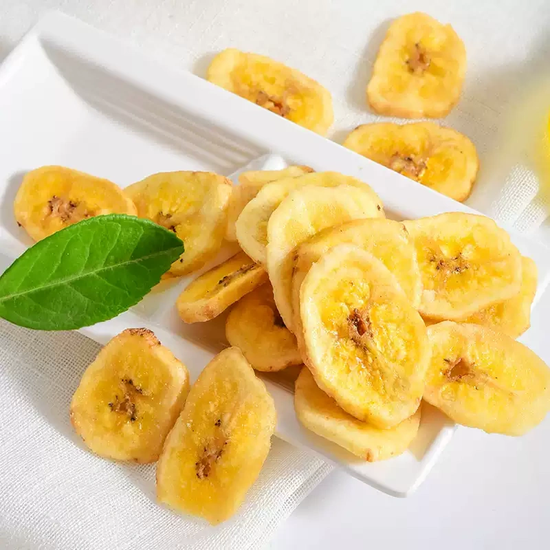 G0062 Philippines Original Banana Chips and Rolls - Dried Fruit Snacks Bulk Pack 500g x 2 Packs