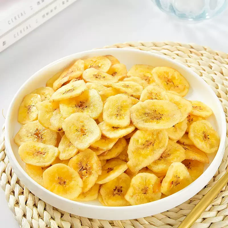 G0062 Philippines Original Banana Chips and Rolls - Dried Fruit Snacks Bulk Pack 500g x 2 Packs