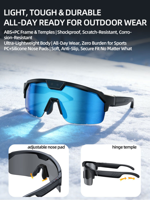 E9076 HeyCyan Q01 Sports Cycling Smart AI Camera Glasses 8MP