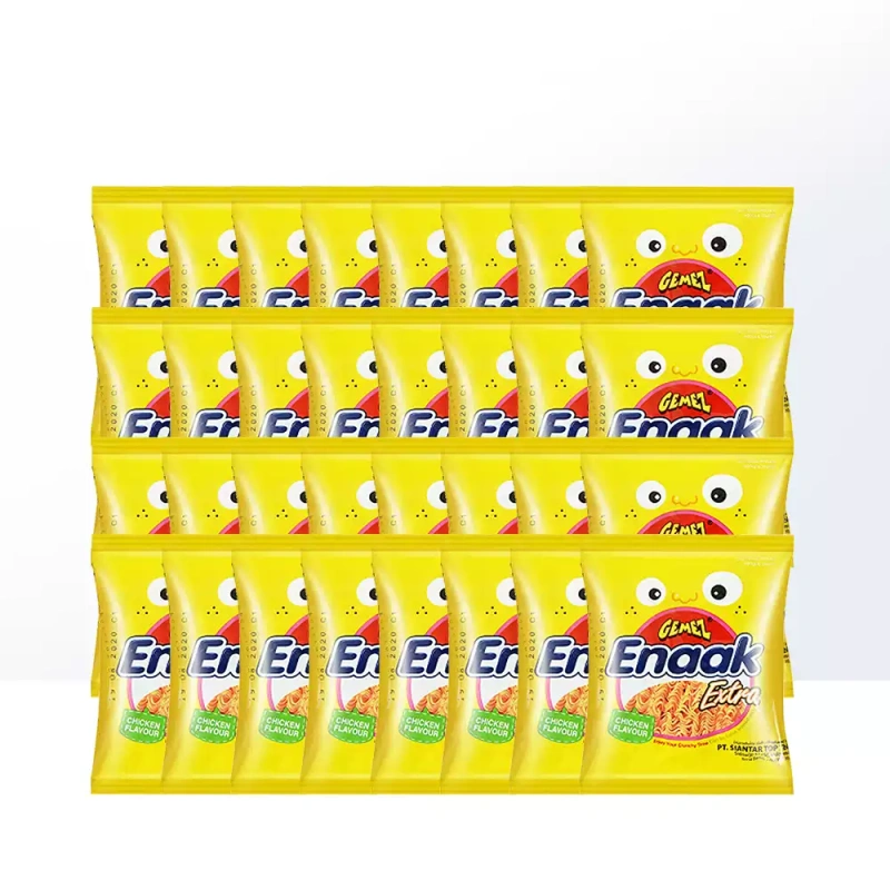 G0070 GEMEZ Indonesian Crispy Noodles, 24 Packs (Roasted Chicken Flavor 30g*12 + Spicy Flavor 28g*12)