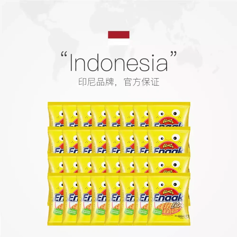 G0070 GEMEZ Indonesian Crispy Noodles, 24 Packs (Roasted Chicken Flavor 30g*12 + Spicy Flavor 28g*12)