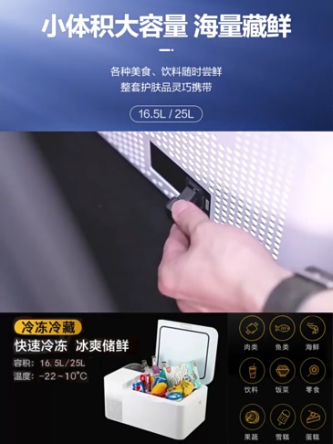 A0009 Philips Car/Home/Camping Multi-purpose Mini Outdoor Refrigerator 12/24/220V Universal TB5301/25L