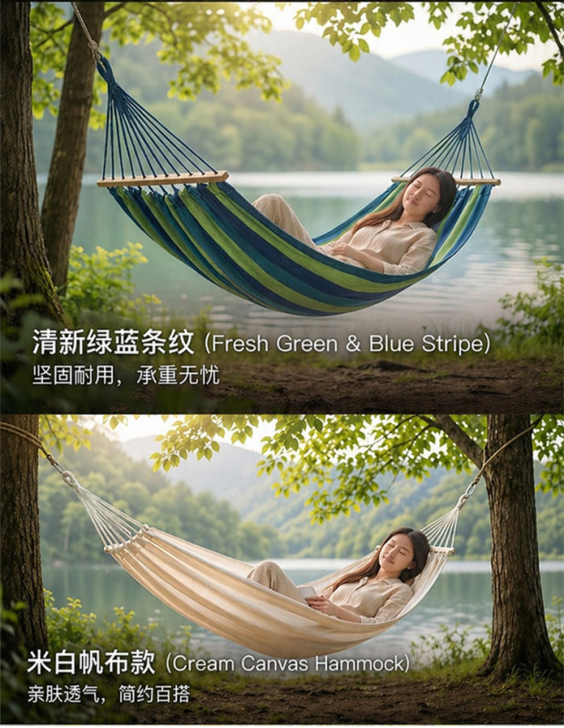 H0035 Extra Thick Canvas Hammock Hanging Chair
