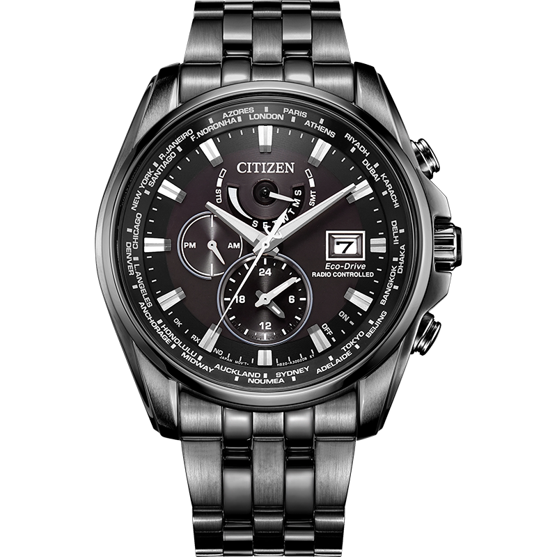 E9081 Citizen Radio Wave Luminous Sky Hawk Blue Angels Eco-Drive Water Resistant Men's Watch Made in Japan