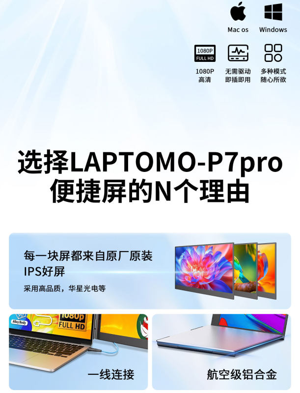 E9019 Portable foldable laptop expansion screen