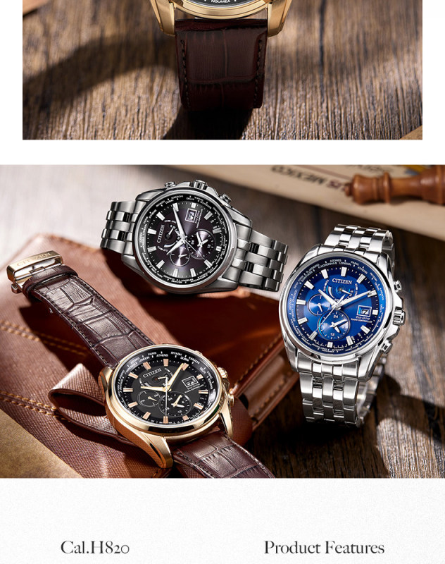 E9081 Citizen Radio Wave Luminous Sky Hawk Blue Angels Eco-Drive Water Resistant Men's Watch Made in Japan
