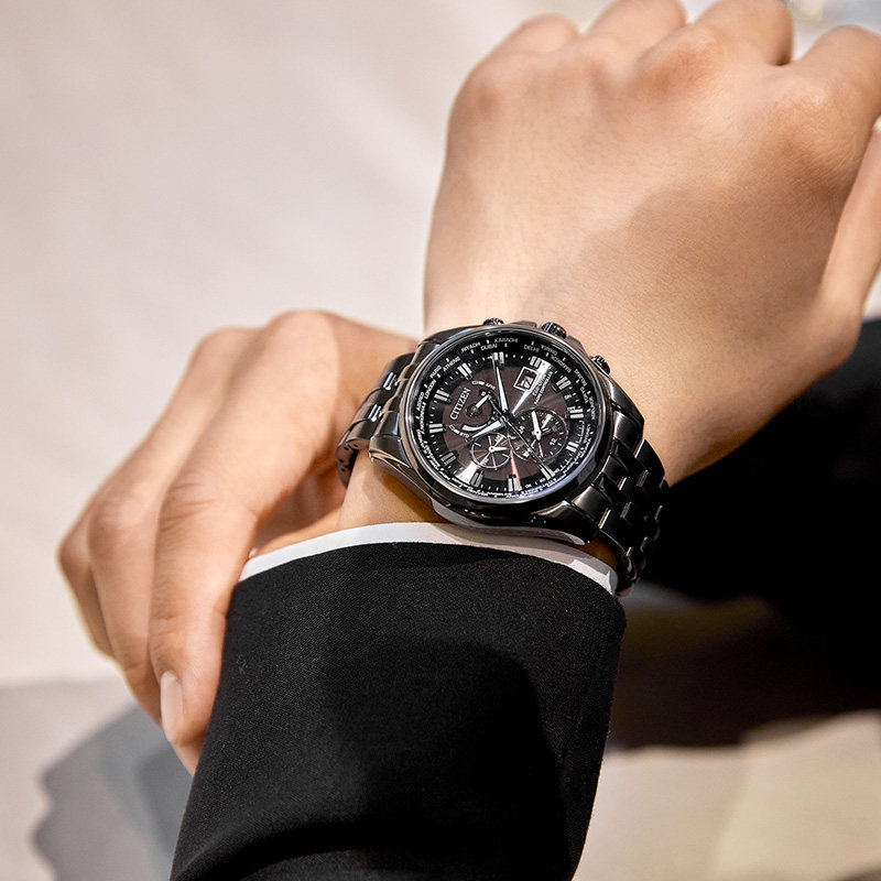 E9081 Citizen Radio Wave Luminous Sky Hawk Blue Angels Eco-Drive Water Resistant Men's Watch Made in Japan