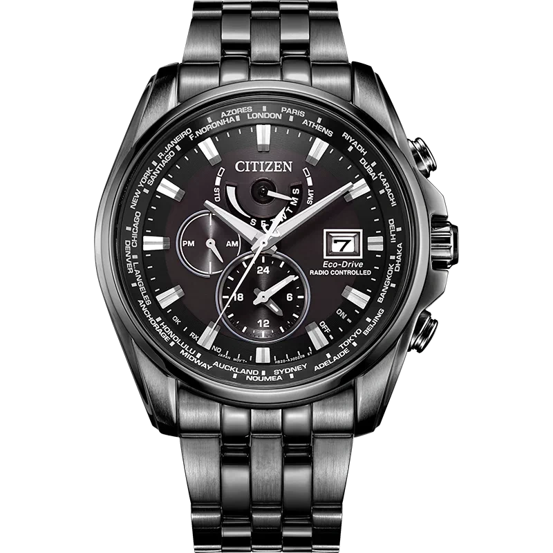 E9081 Citizen Radio Wave Luminous Sky Hawk Blue Angels Eco-Drive Water Resistant Men's Watch Made in Japan