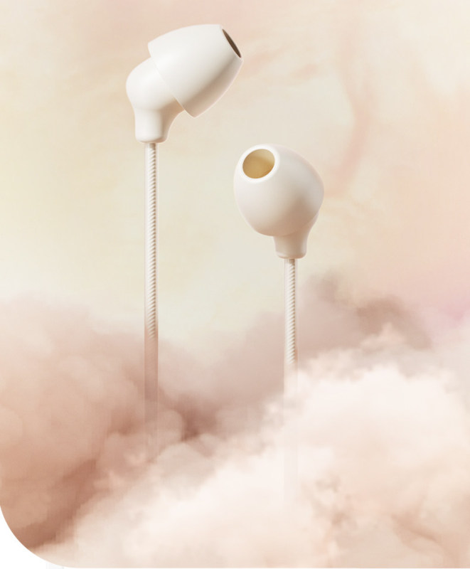 E9082 HP Wired In-Ear Sleep Headphones - Compact Design with Surround Stereo Sound and Noise Isolation