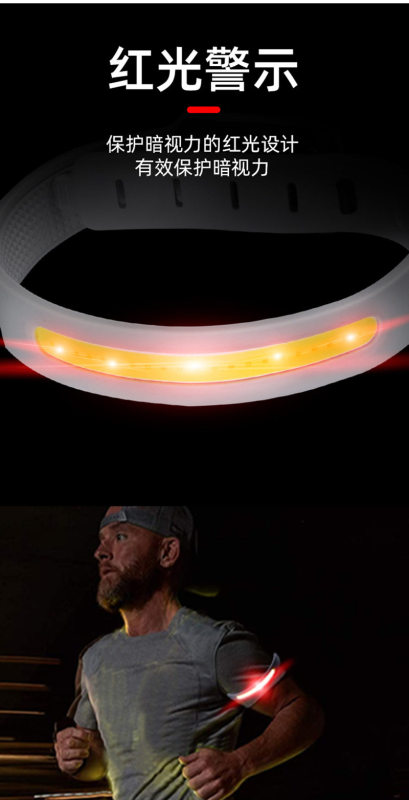 E9105 Ultra-lightweight Rechargeable COB Strap Headlamp Wristband, Waterproof & Sweatproof, Portable Running Night Light