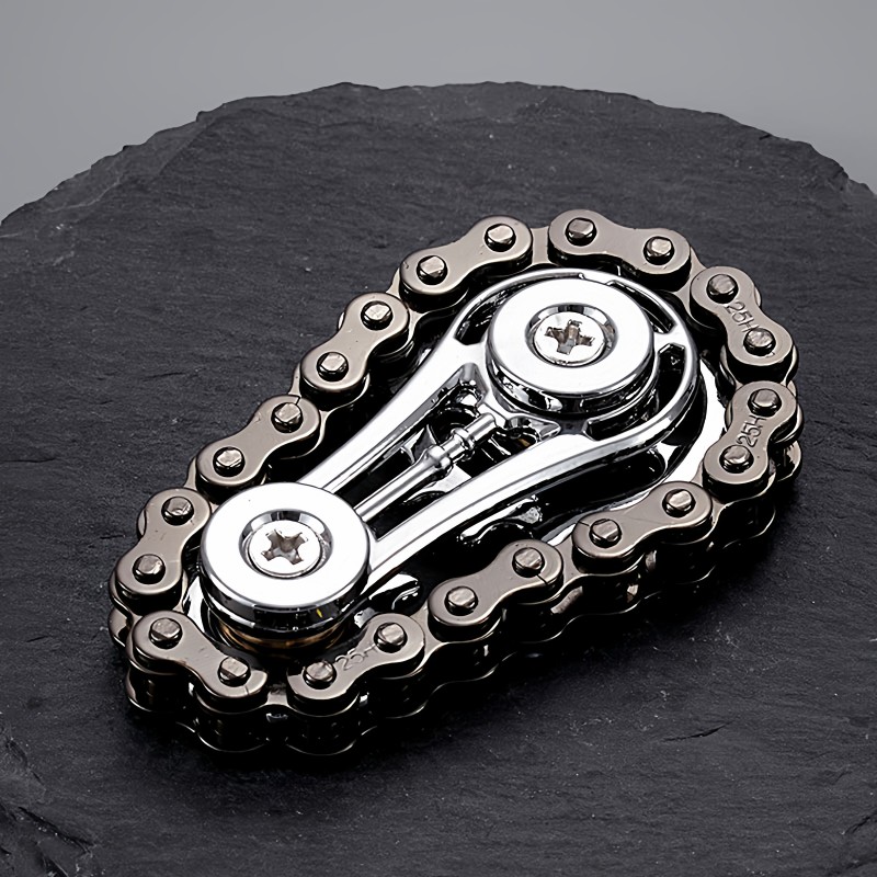 T0074 Men's Finger Chain Sprocket Flywheel Fidget Spinner Stress Relief Toy 3-Piece Set
