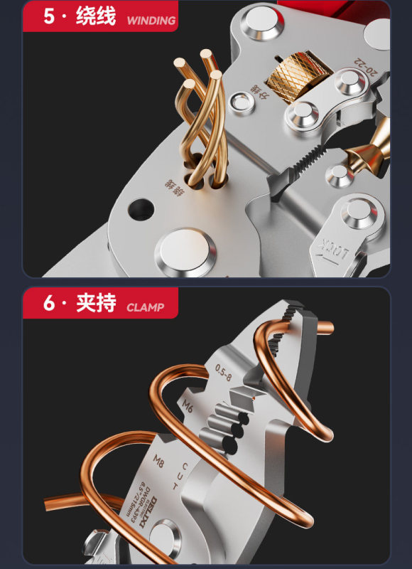TL0007 Delixi 16-in-1 Multi-functional Foldable Wire Stripper