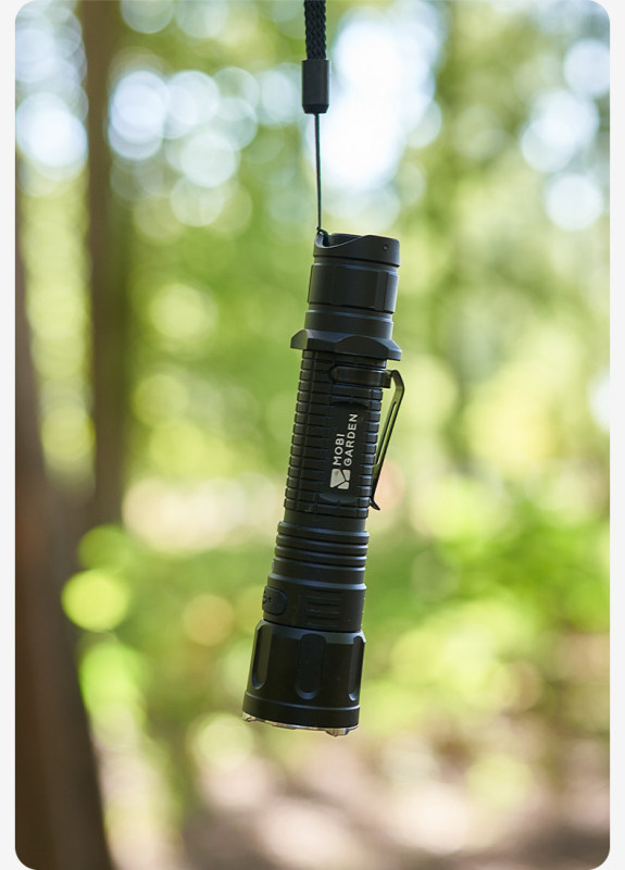 E9107 MOBI GARDEN Aluminum Alloy Rechargeable LED Flashlight - Outdoor Waterproof Lighting Rechargeable Lamp