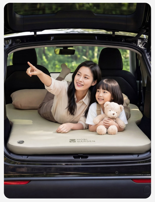 L0028  Mobi Garden Car Inflatable Bed with Brushed Finish, 10cm Thickness, Double Size