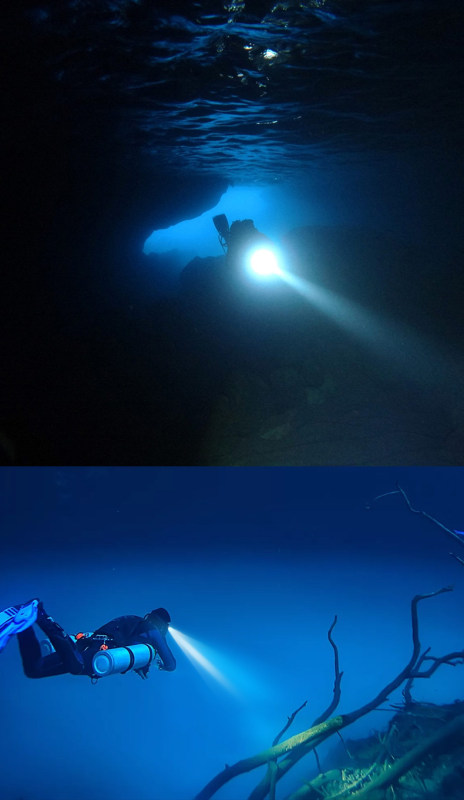 E9110  Diving Headlamp - Head-Mounted Rechargeable Underwater Lighting Lamp Q9 -20m