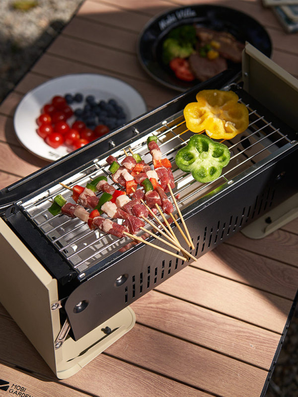 L0025 MOBI GARDEN Camping Compact Tabletop BBQ Grill Set
