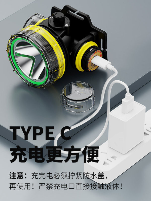E9110  Diving Headlamp - Head-Mounted Rechargeable Underwater Lighting Lamp Q9 -20m