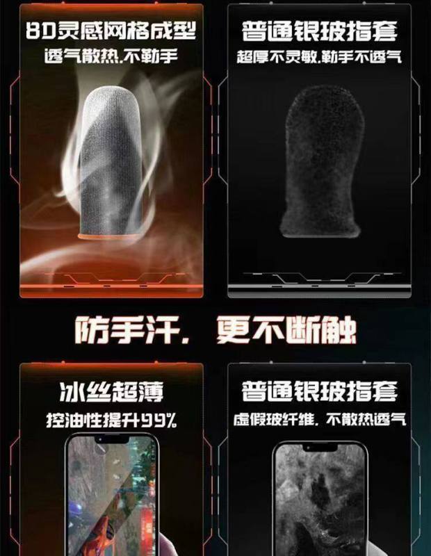 E9111 Mobile Gaming Esports Anti-Sweat Anti-Slip Finger Sleeves - 40 Pieces