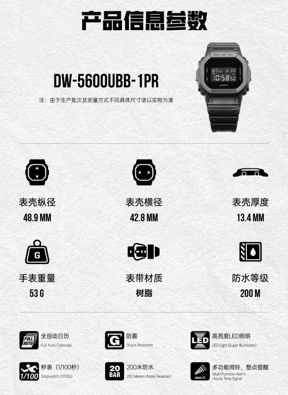 E3002 CASIO G-SHOCK Square Unisex Sports Watch Made in Japan DW-5600UBB-1PR