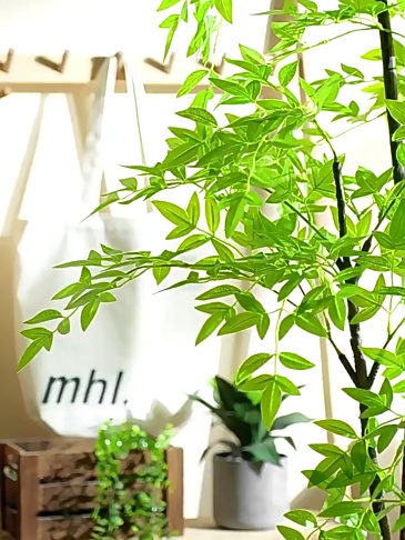 H0041 Faux Nandina Floor Plant - Large Indoor Artificial Greenery & Botanical Decor
