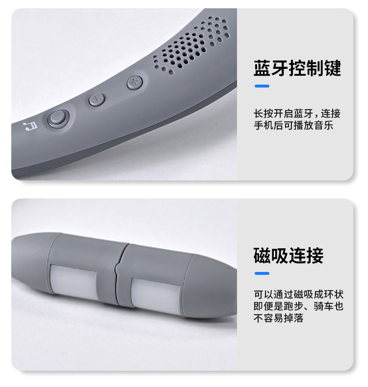 E9118 Newman Neckband Multi-Purpose Wireless Bluetooth Speaker with LED Warning Light for Sports & Reading