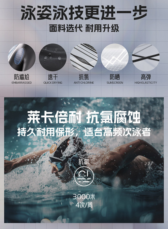 S3032 Mizuno Men's Swim Set (Swim Trunks, Swim Cap & Goggles)