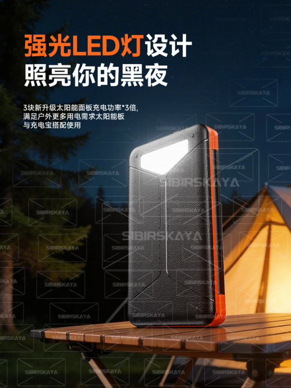 E9117 Outdoor Multi-Purpose Foldable Solar Power Bank, 20000mAh