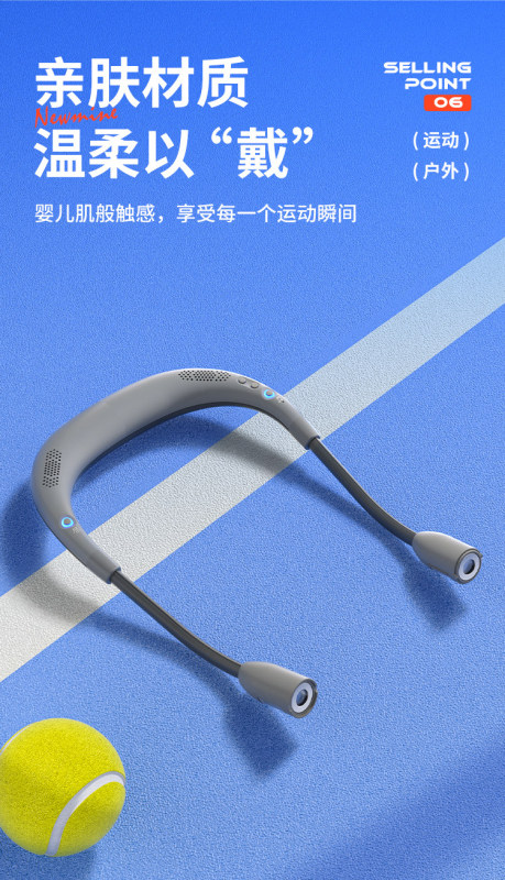 E9118 Newman Neckband Multi-Purpose Wireless Bluetooth Speaker with LED Warning Light for Sports & Reading