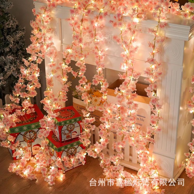 Cross-border wholesale LED solar rattan light string lights, simulated ivy battery lights, courtyard decorative lights, copper wire lights