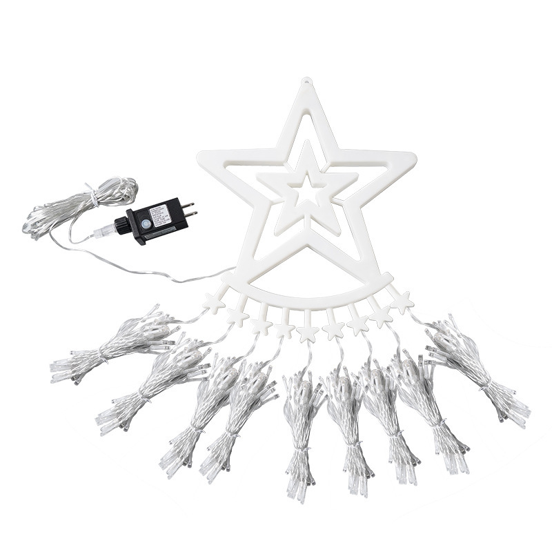 LED five-pointed star light with 9 trailing meteor waterfall light, outdoor courtyard holiday Christmas decoration light
