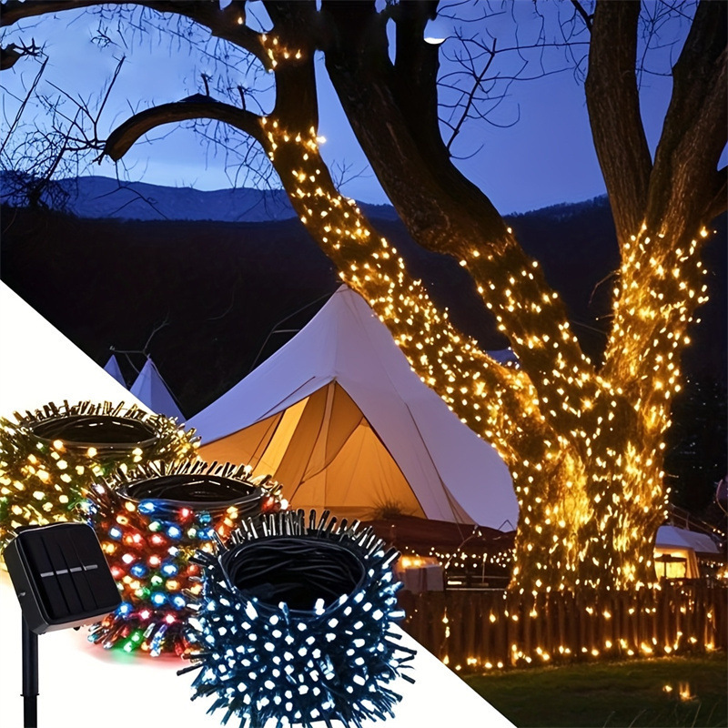 Solar-powered outdoor light for home use, courtyard, and balcony/garden, LED ambient lighting, tree hanging light, outdoor.