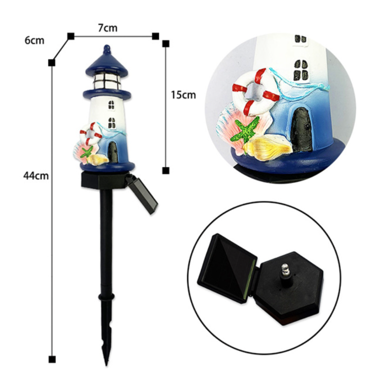 H0047 Waterproof Lighthouse Solar Garden Outdoor Light