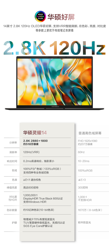 E9126 ASUS Zenbook 14 Ryzen Edition AI 7 H350 14" AI Ultra-Thin Business Laptop, AI 7 350, Integrated Graphics, 2.8K 120Hz Display-China Version