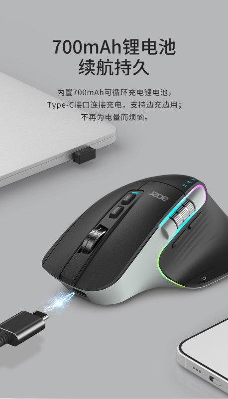 E9122 Acer Tri-mode Wireless Bluetooth Mouse