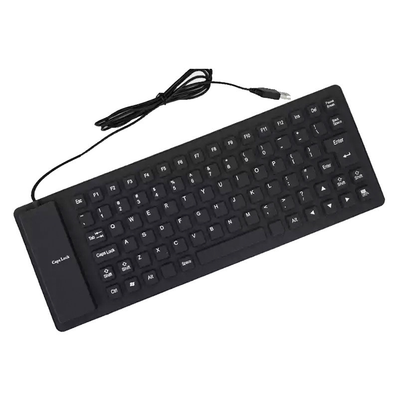 E9124 Marine-grade Portable Foldable Silicone Waterproof Soft Keyboard with USB Wired Connection