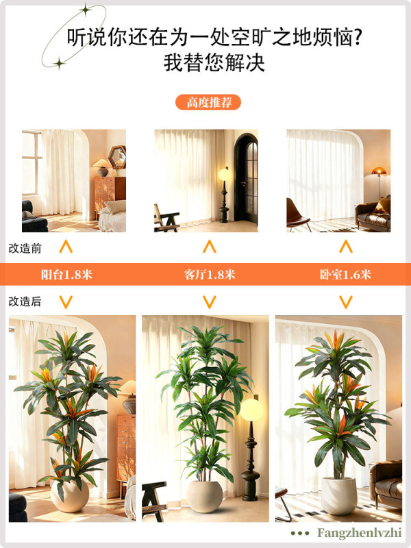 H0053 Artificial Red Edge Dracaena Indoor Potted Plant 1.8m