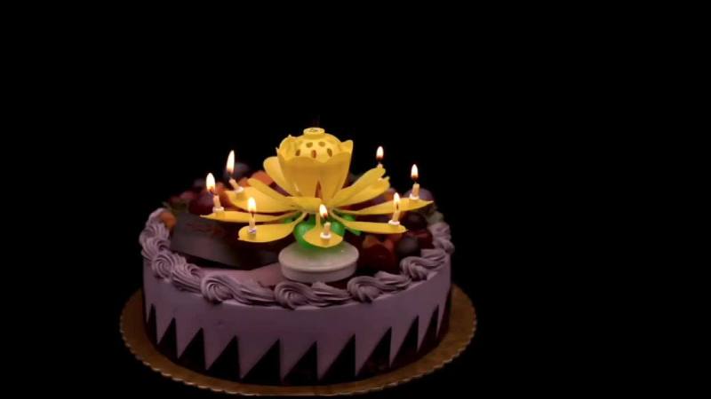 Factory direct sales of musical candles, birthday candles, double-layer rotating lotus candles, birthday cake candles wholesale.