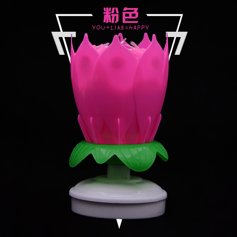 Factory direct sales of musical candles, birthday candles, double-layer rotating lotus candles, birthday cake candles wholesale.