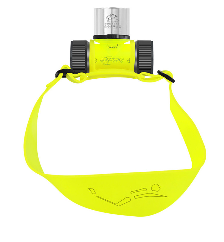 E9129 Professional Diving Headlamp, Dual-Battery, Yellow & White Dual Light, 100m Waterproof  HN-QT10