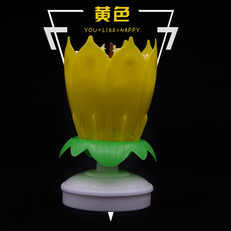 Factory direct sales of musical candles, birthday candles, double-layer rotating lotus candles, birthday cake candles wholesale.