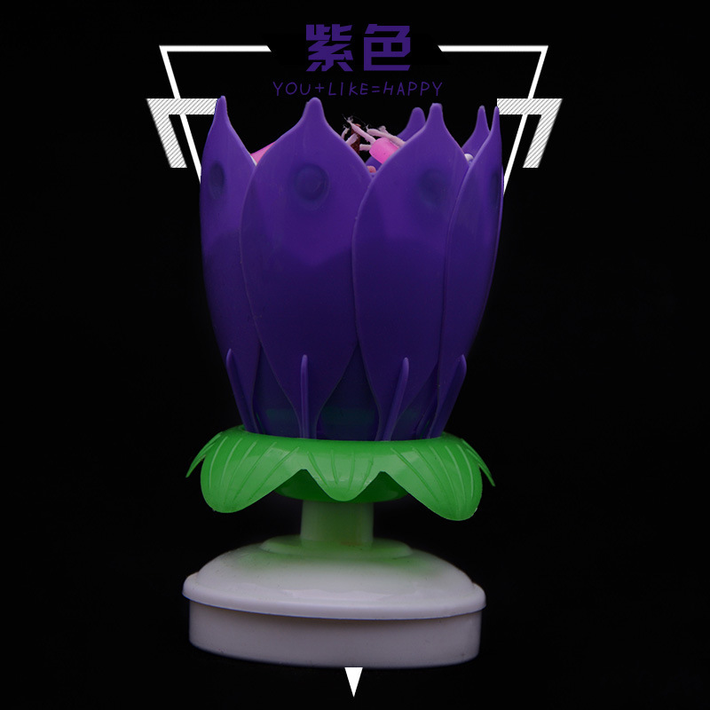 Factory direct sales of musical candles, birthday candles, double-layer rotating lotus candles, birthday cake candles wholesale.