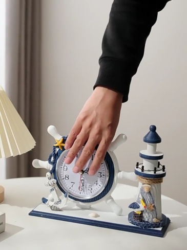 H0058 Creative Nautical Silent Clock, Battery-Powered