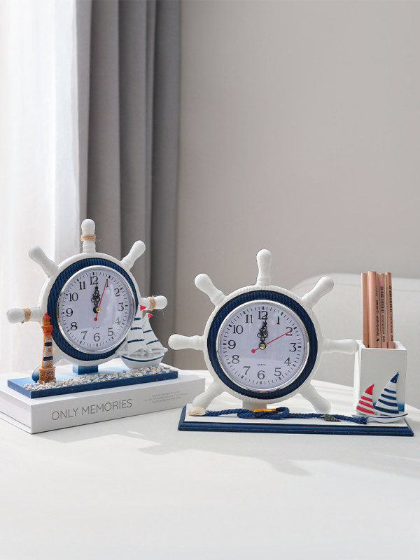 H0058 Creative Nautical Silent Clock, Battery-Powered