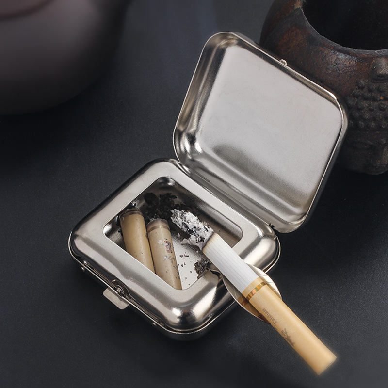 H0059 Mini Metal Portable Pocket Ashtray for Home and Car