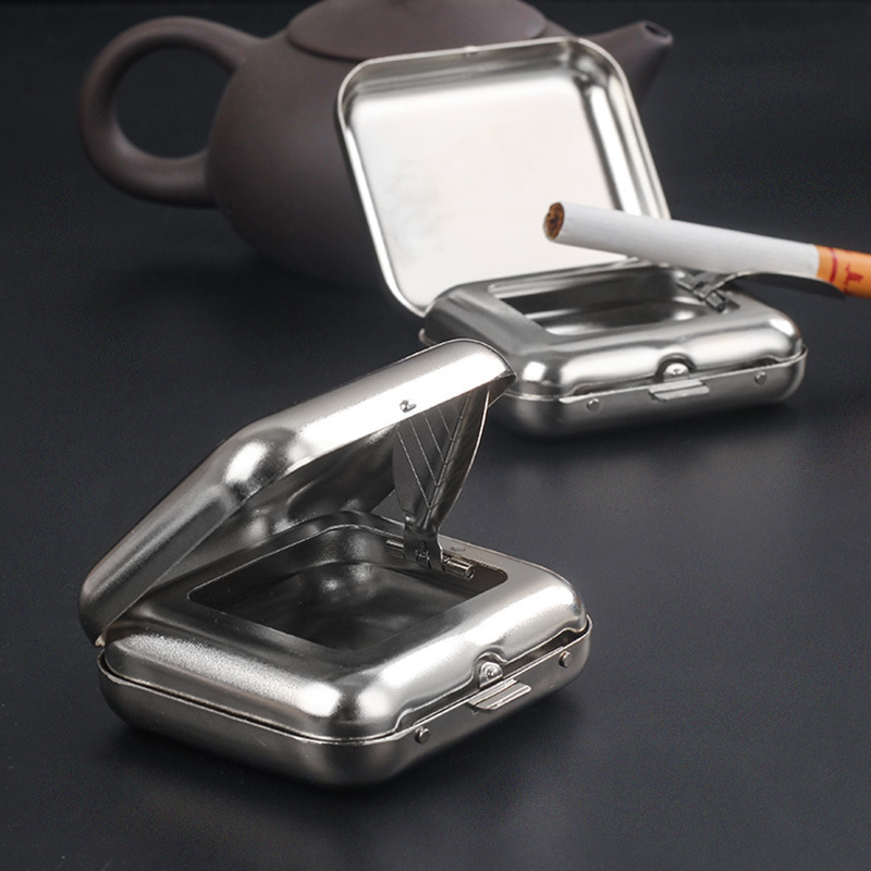 H0059 Mini Metal Portable Pocket Ashtray for Home and Car