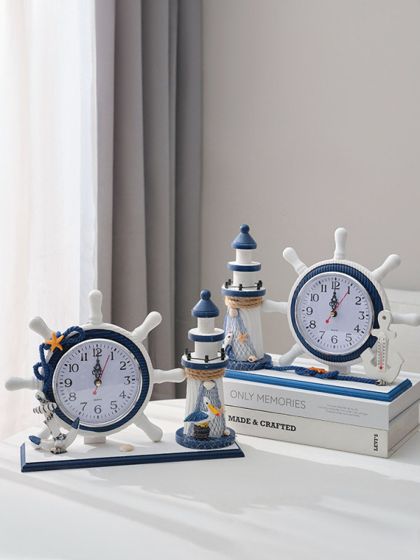 H0058 Creative Nautical Silent Clock, Battery-Powered