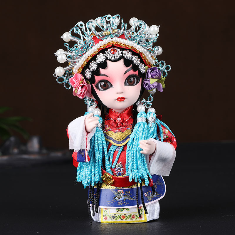 T0079 Chinese Peking Opera Figurine - Traditional Folk Art Home Decoration