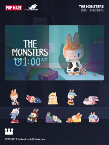 T0085 POP MART Labubu THE MONSTERS 1:00 AM Blind Box Figure Gift