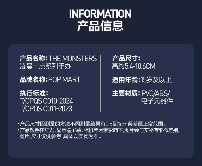 T0085 POP MART Labubu THE MONSTERS 1:00 AM Blind Box Figure Gift