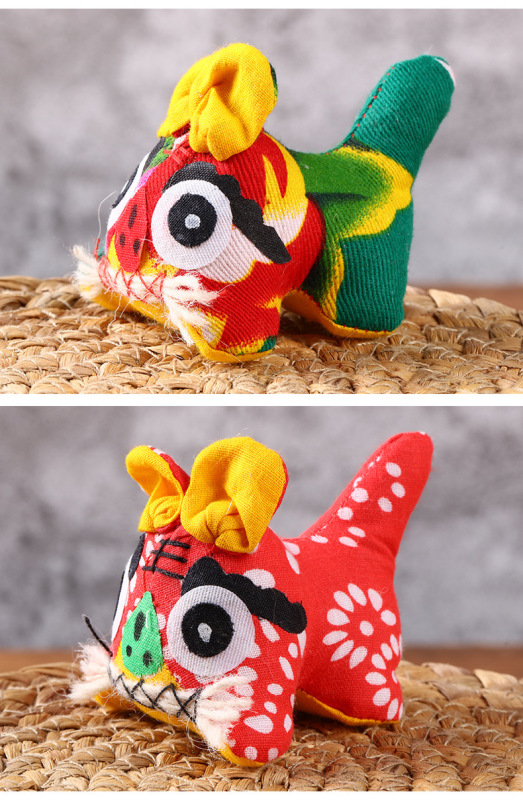 Chinese Traditional Handmade cloth tiger figurine